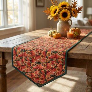 Pumpkin & Sunflower Table Runner